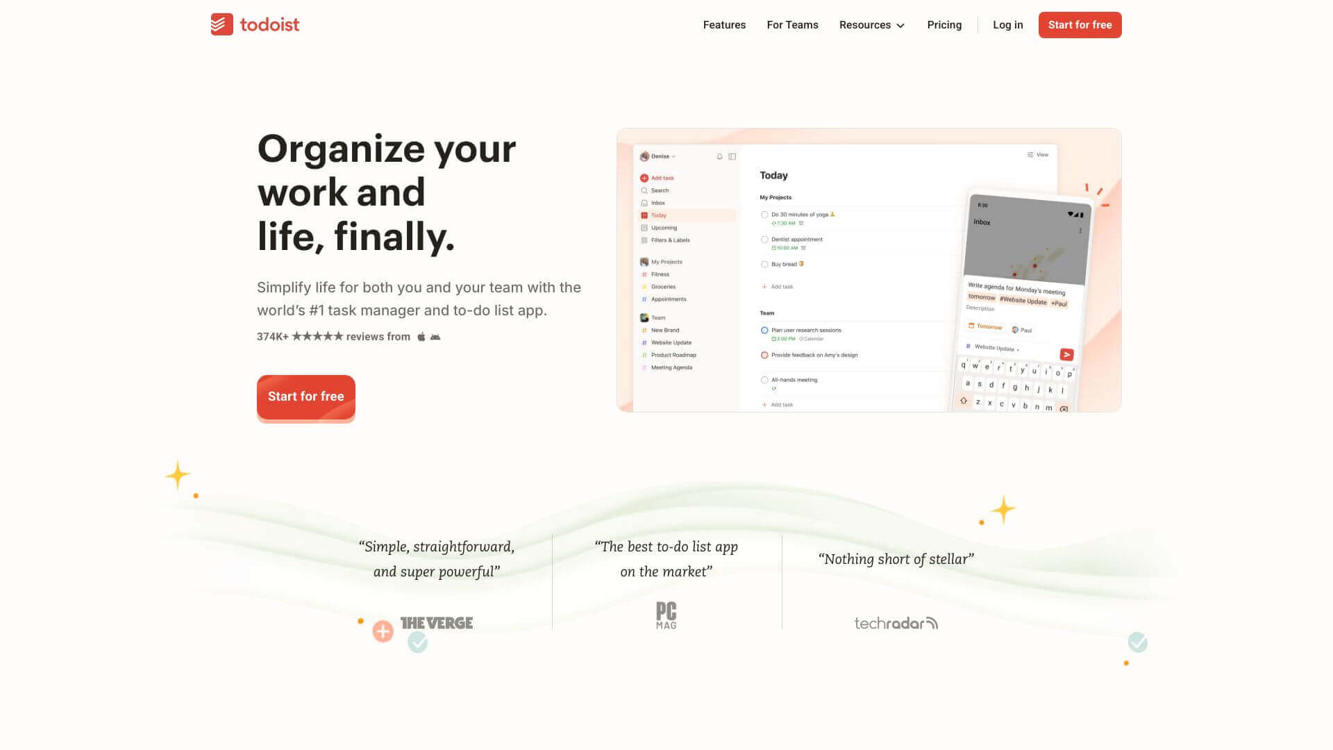 Todoist screenshot
