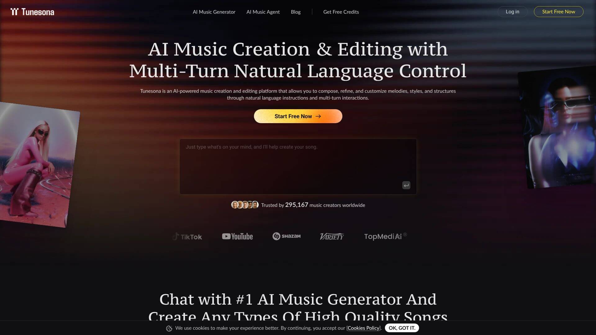 Tunesona AI Music Agent screenshot