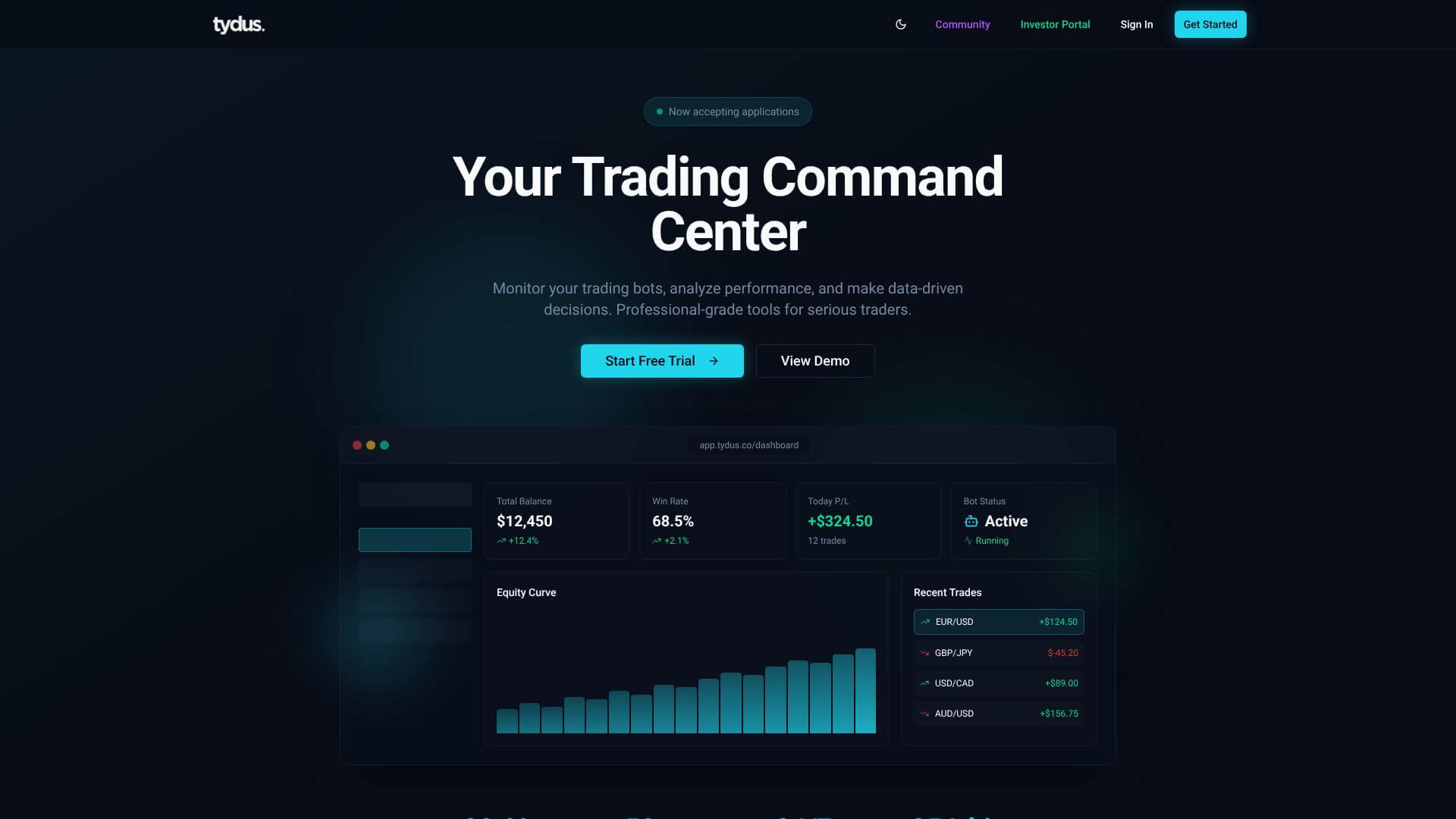 Tydus Trading Platform screenshot