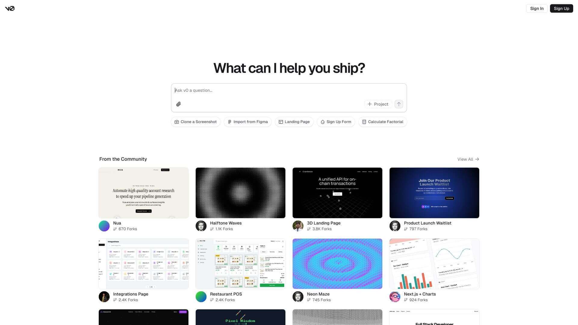 v0 screenshot