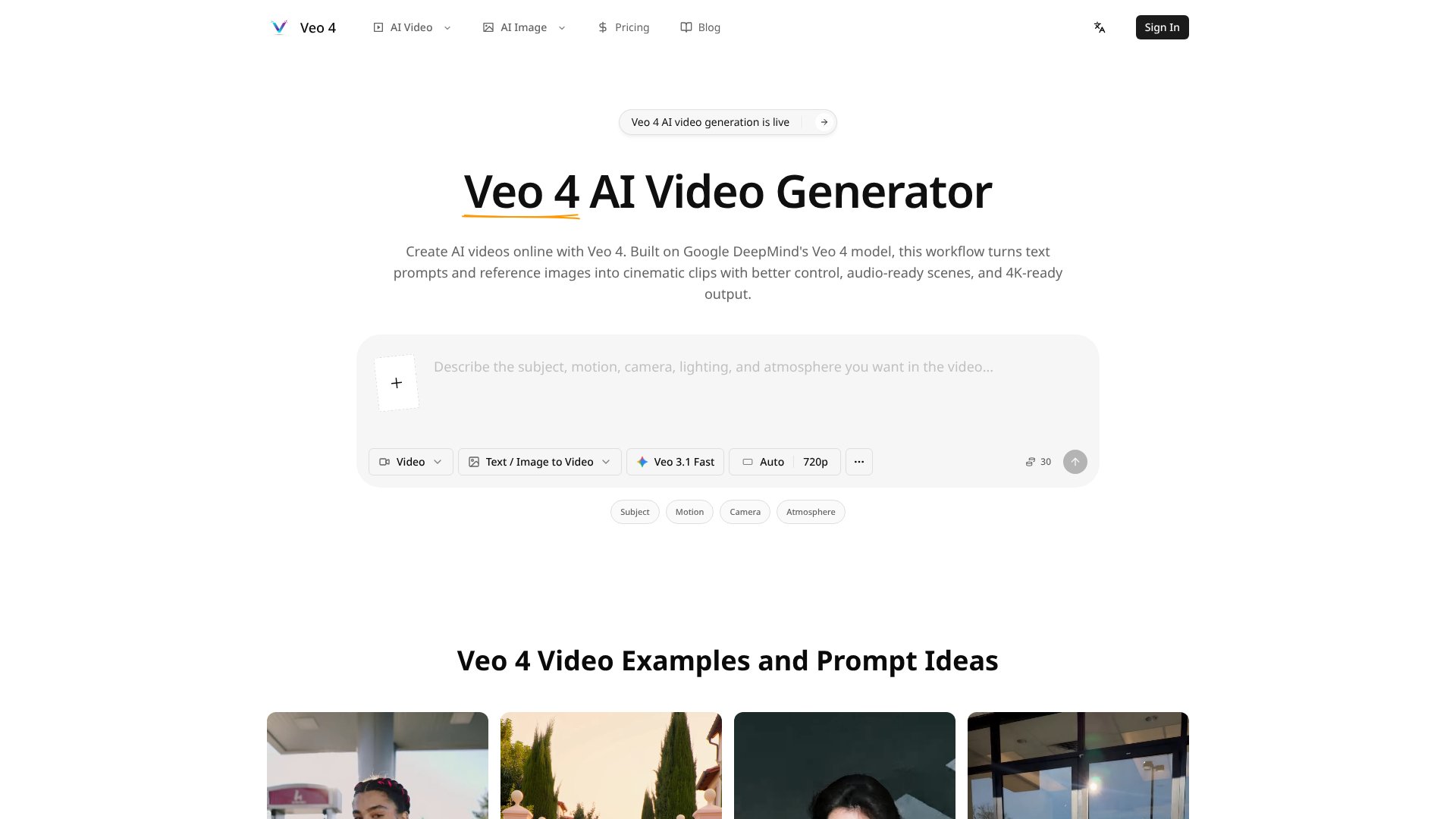 Veo 4 Video Generator screenshot