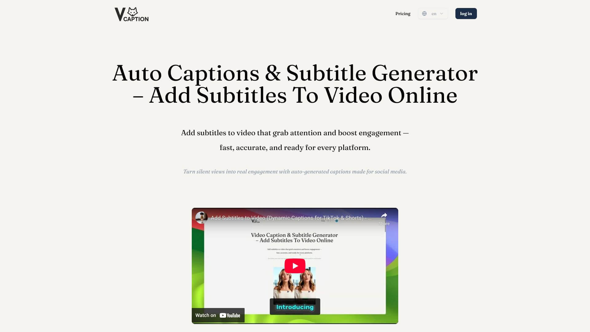 Video Caption screenshot