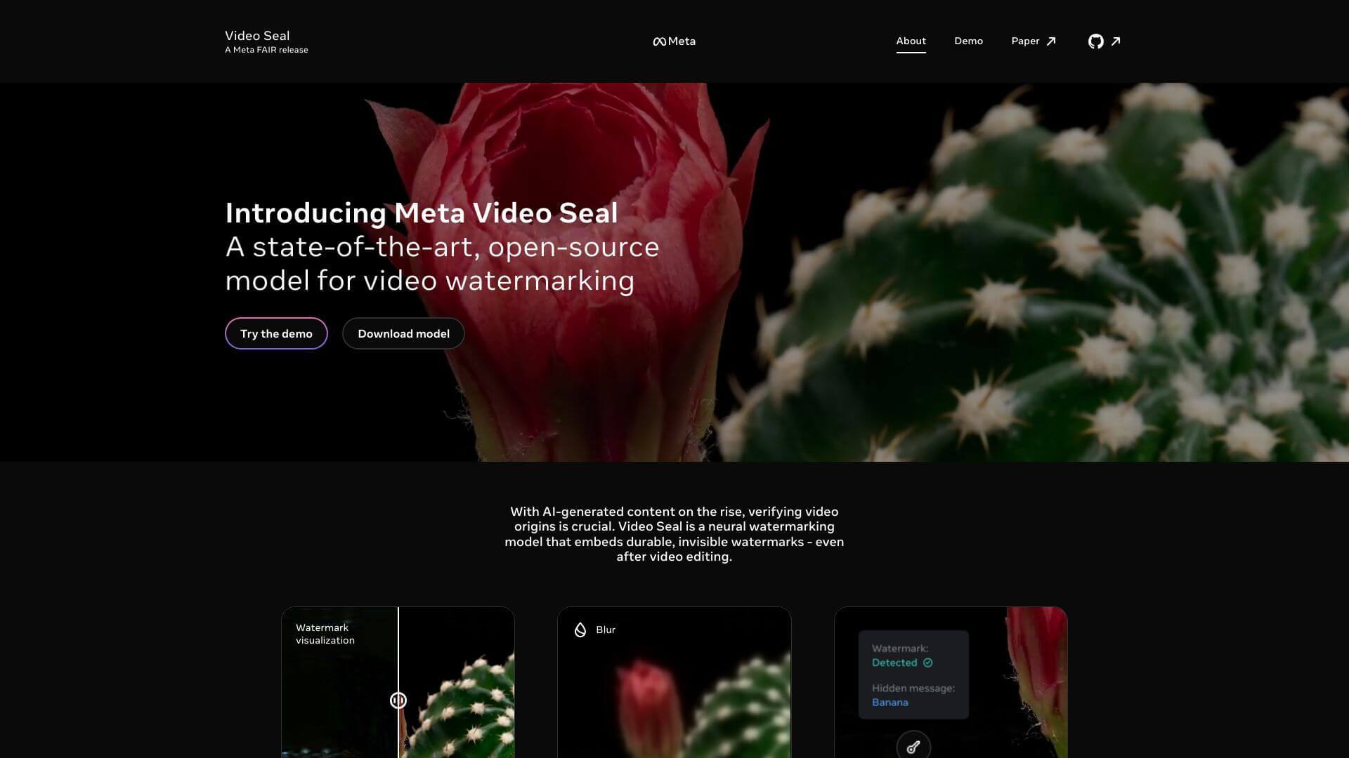 Video Seal by Meta screenshot