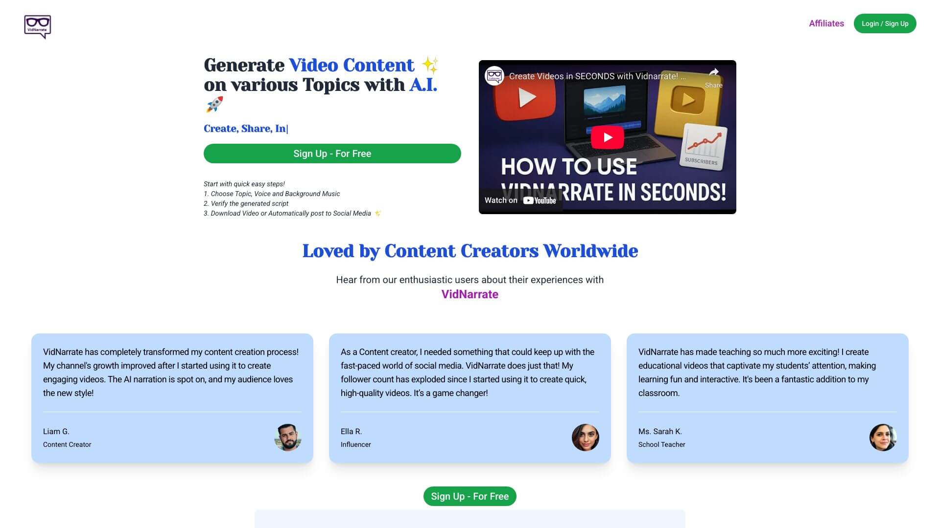VidNarrate screenshot