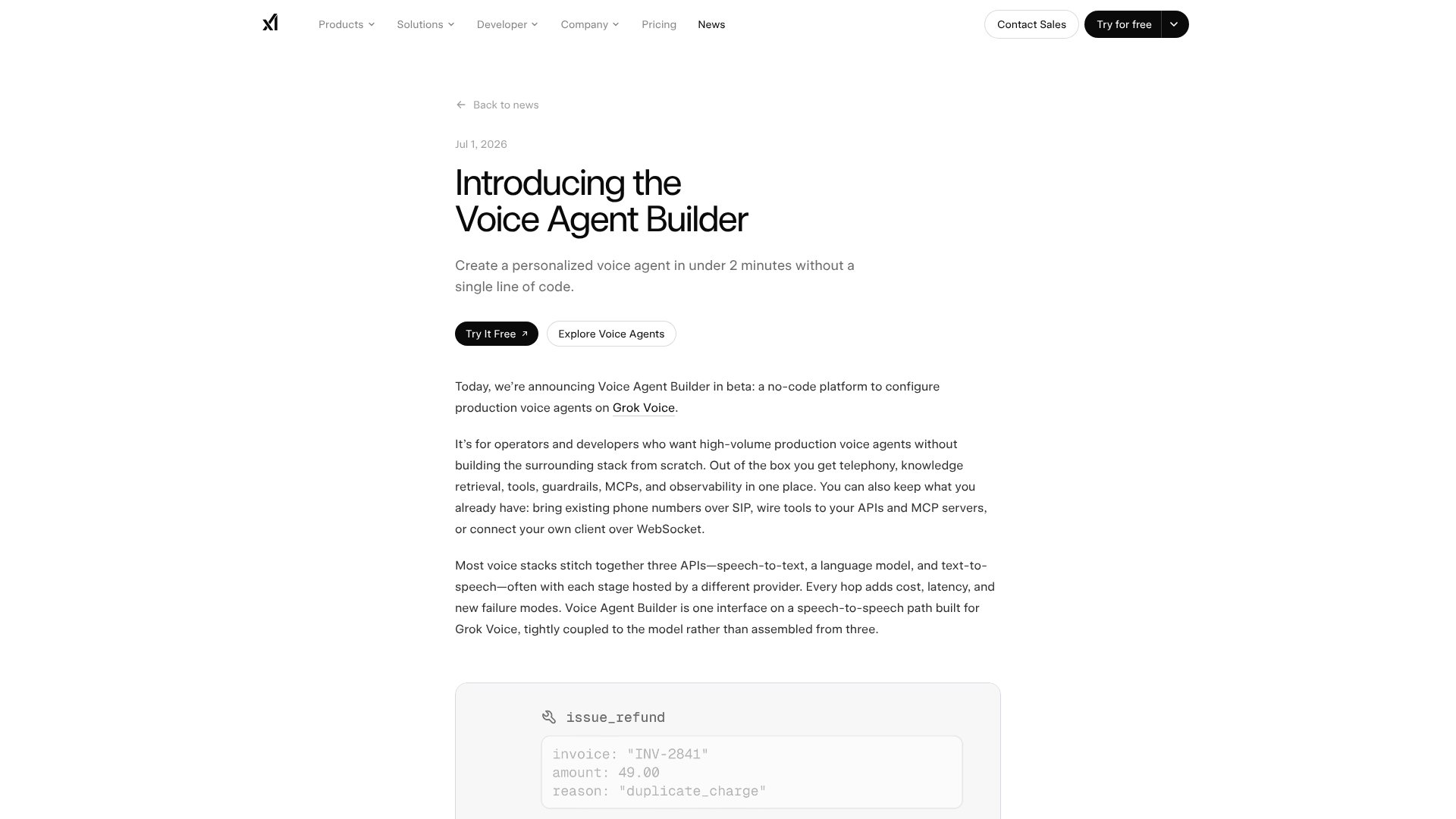 Voice Agent Builder screenshot
