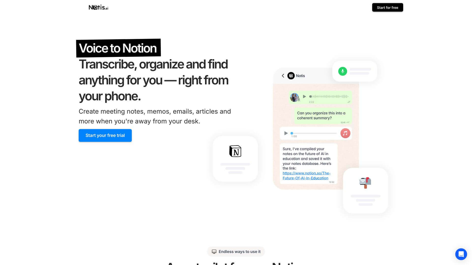 Voice to Notion screenshot