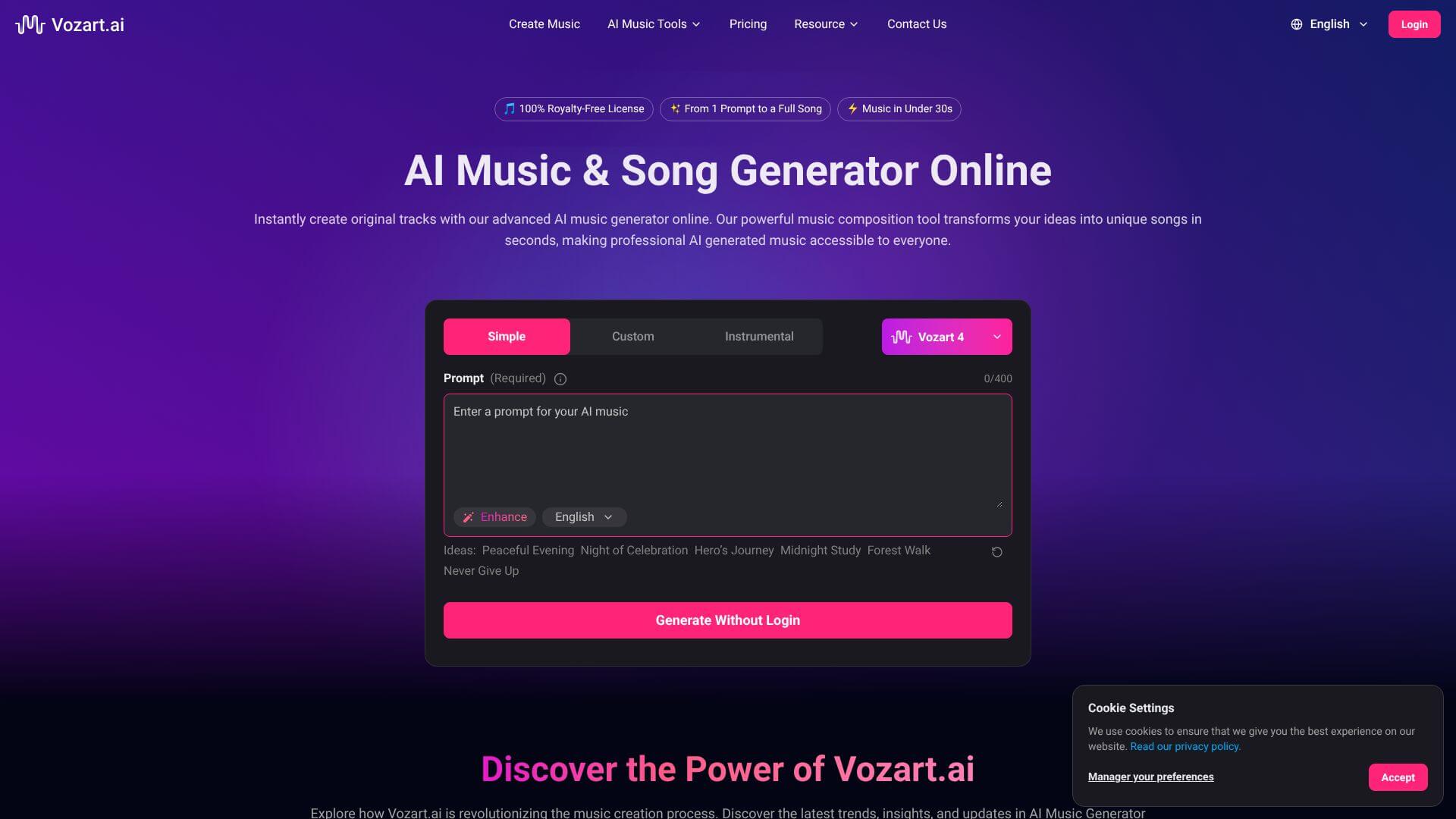 Vozart AI screenshot