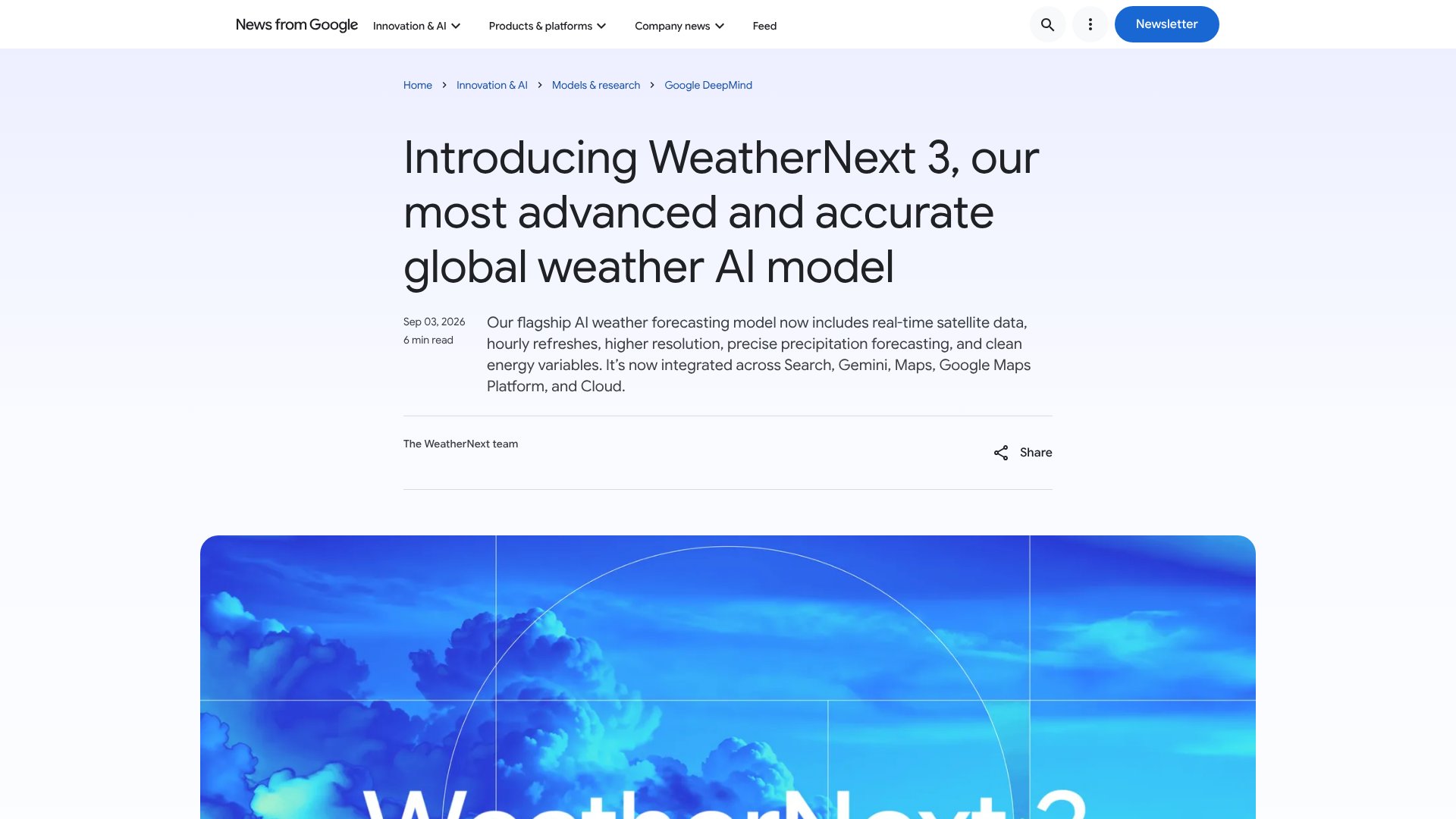 WeatherNext 3 screenshot