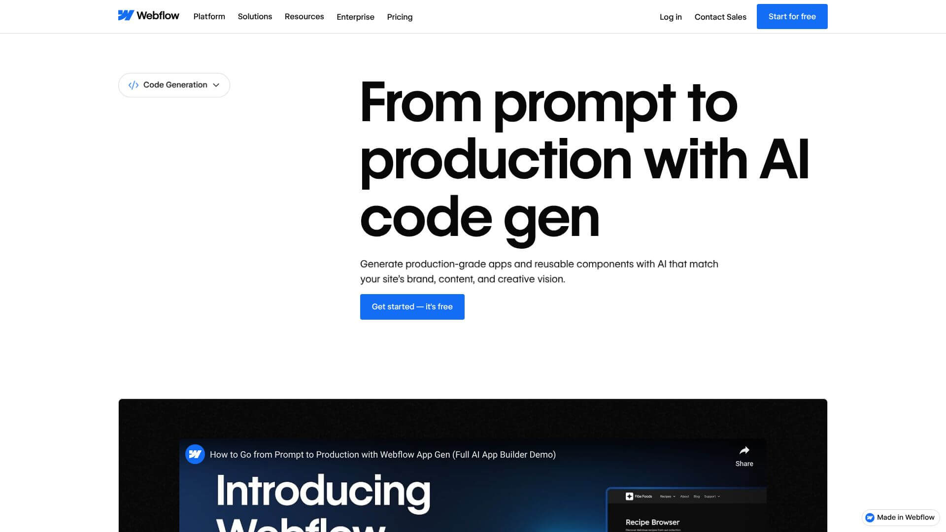 Webflow App Gen screenshot