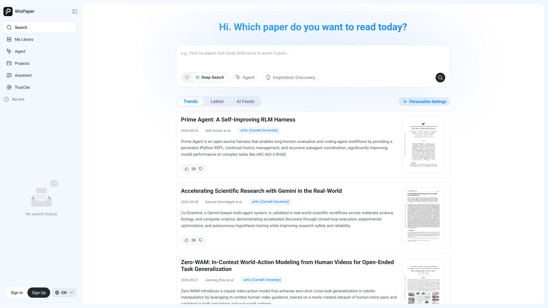 Wispaper screenshot