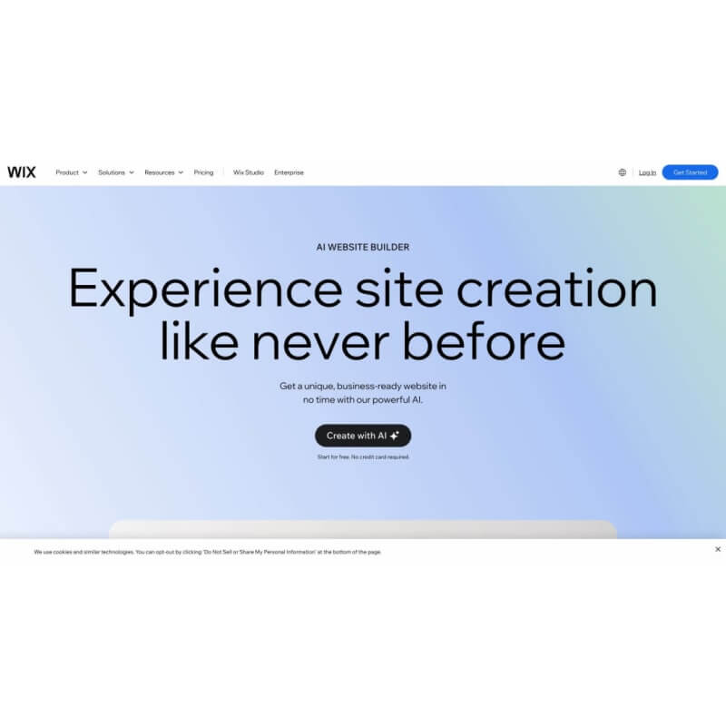 Wix website builder screenshot