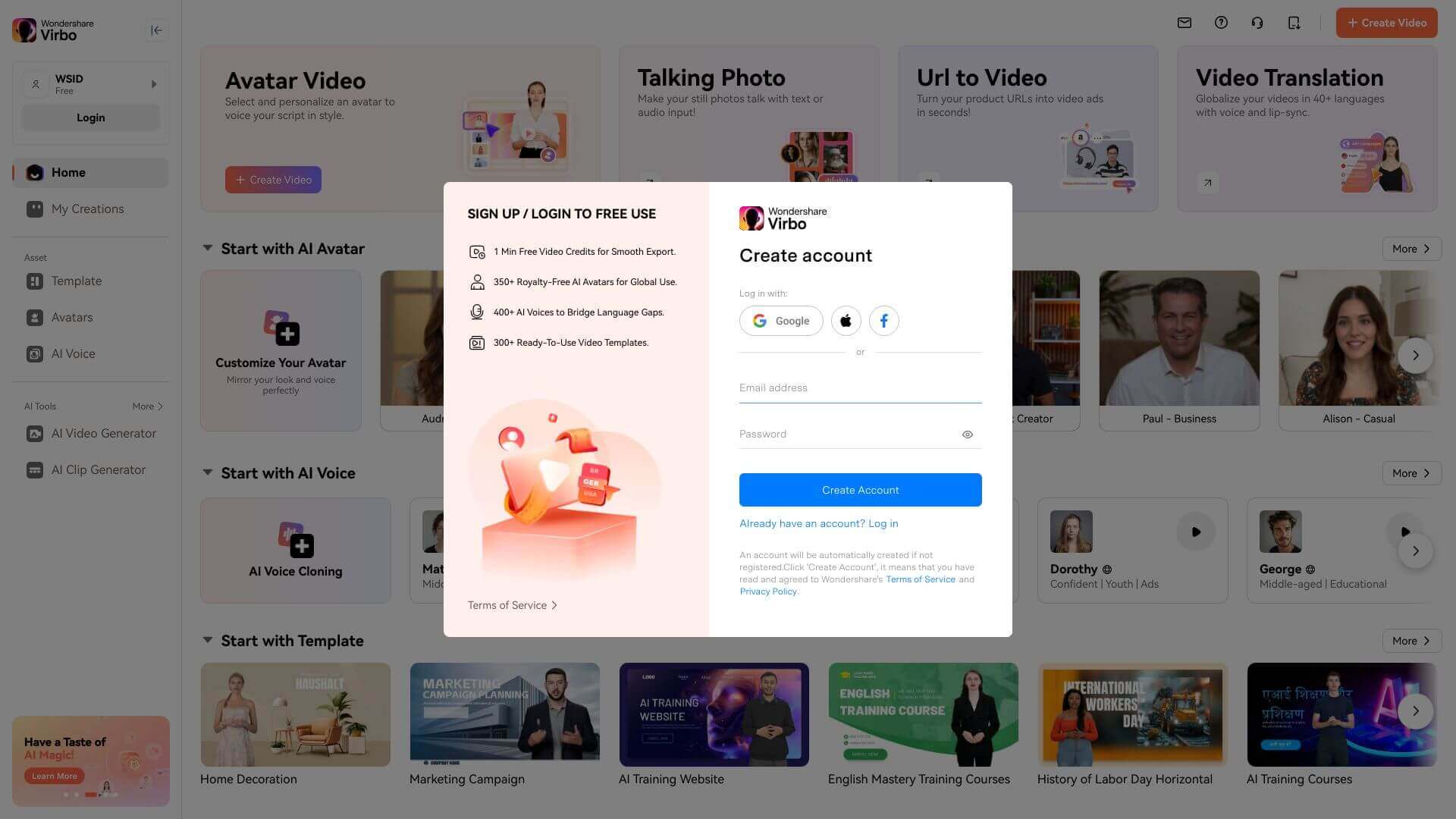 Wondershare Virbo screenshot