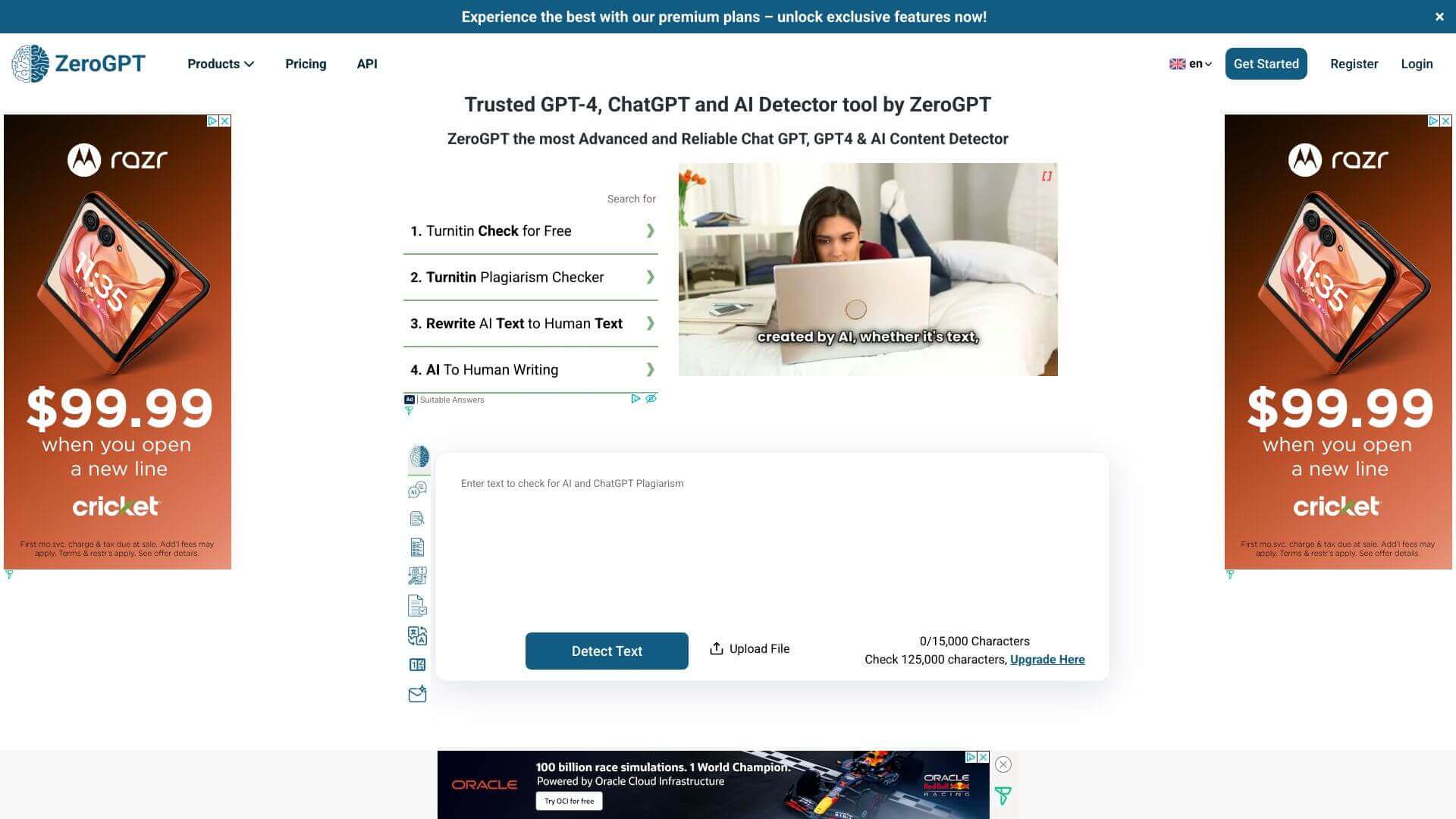 ZeroGPT screenshot