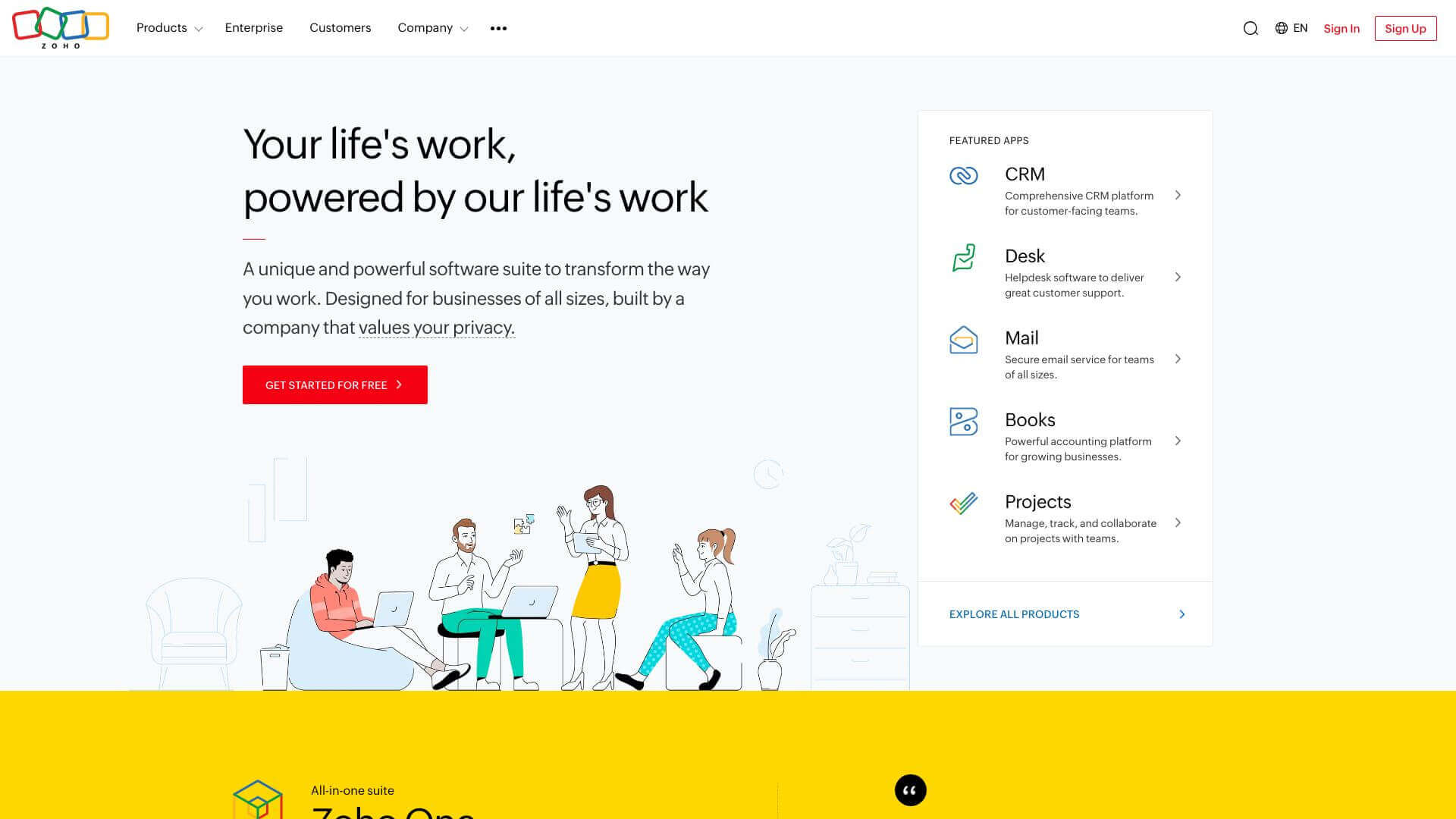 Zoho AI screenshot