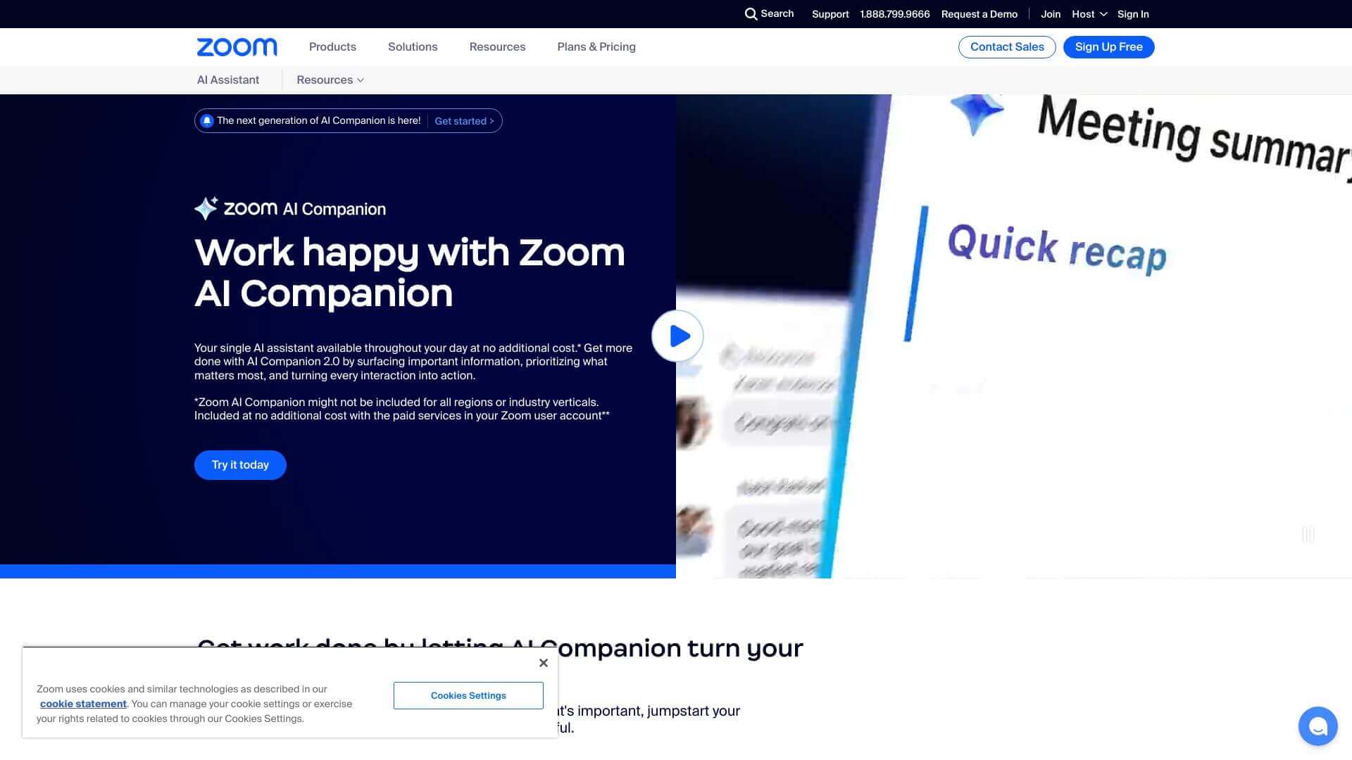 Zoom AI Companion screenshot